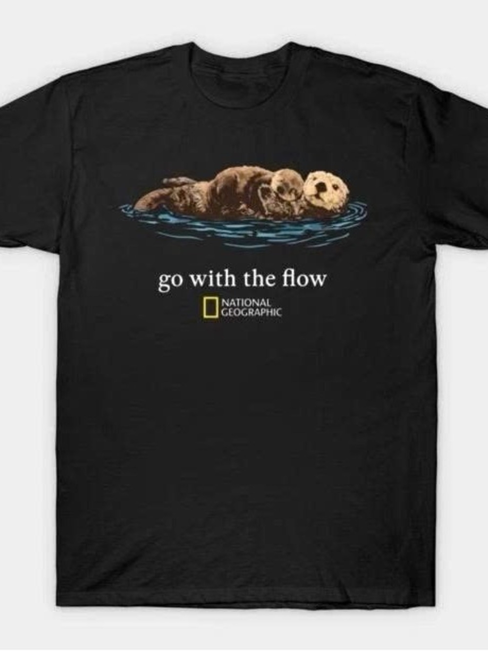 Black Short-Sleeve Otter Graphic Tee